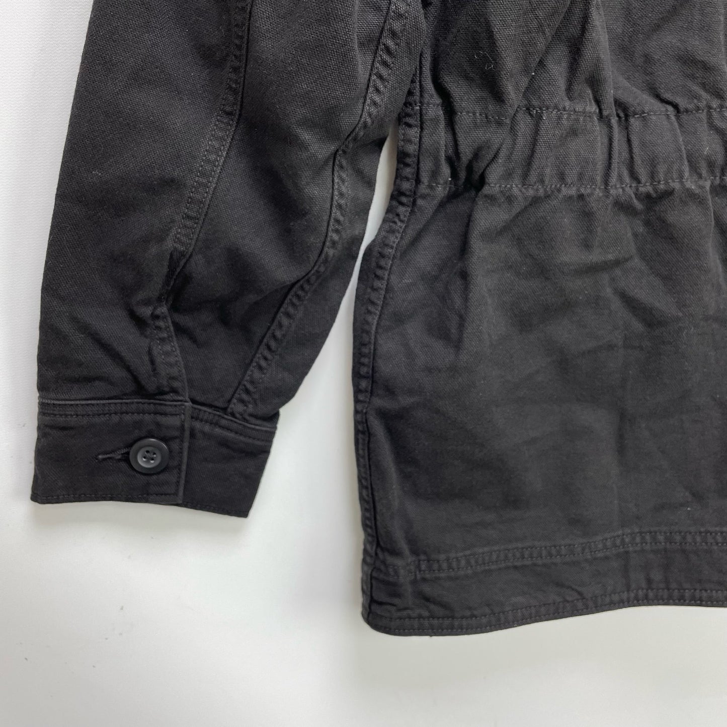 Everlane Womens The Cinchable Chore Jacket XS Black Cotton Canvas NWT