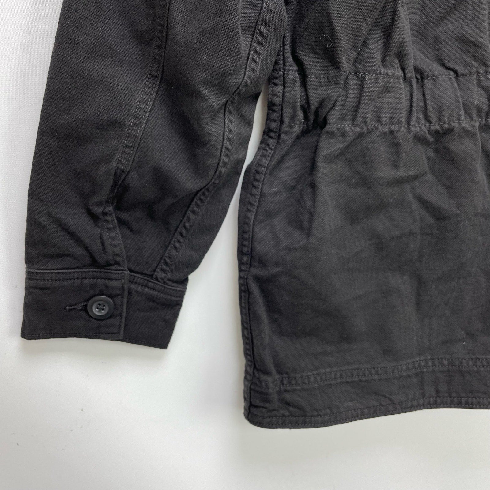 Everlane Womens The Cinchable Chore Jacket XS Black Cotton Canvas NWT