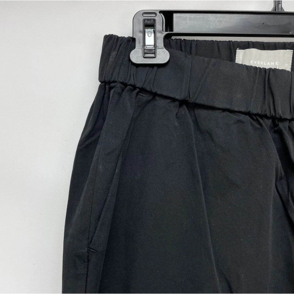 EVERLANE Womens The Easy Pants Medium Black Straight Leg Chino Twill Stretch NWT