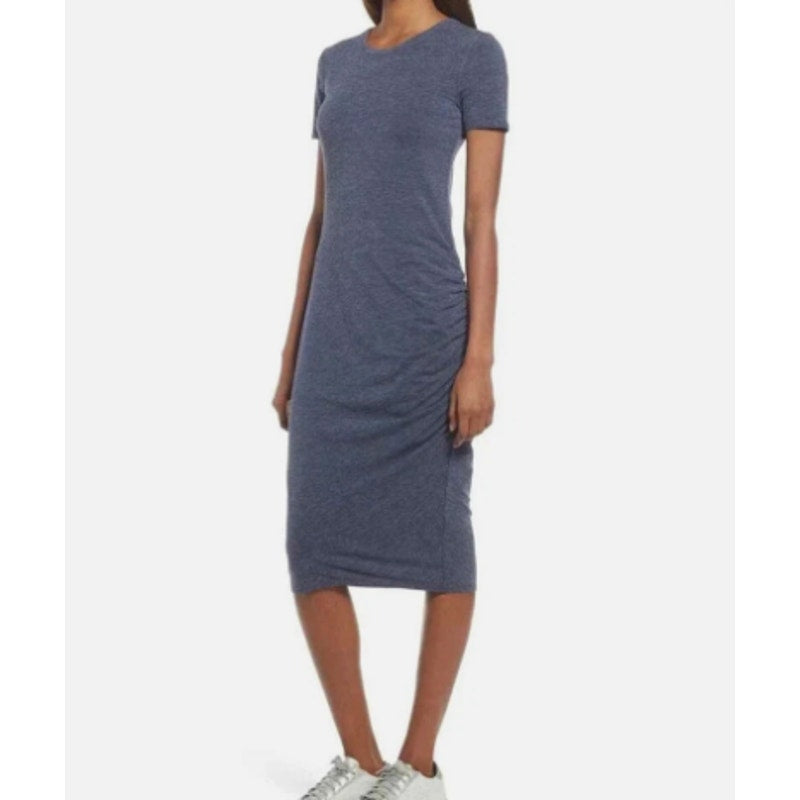 TREASURE & BOND Women's Ruched Jersey Dress Small Navy Blue NWT