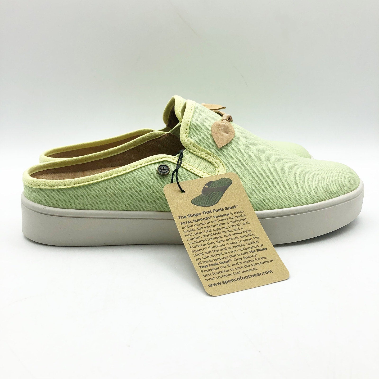 Spenco Womens Audrey Casual Slides Size 7.5 Green Slip On Sneaker Mules NIB