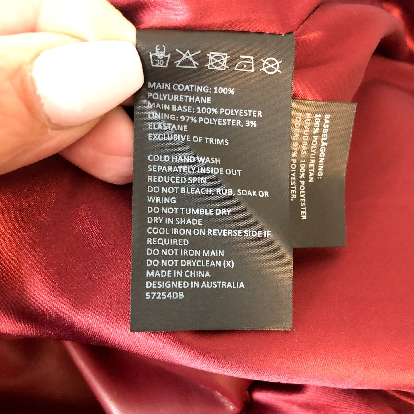 BARDOT Women's Midi Wrap Dress US 8 Red Burgundy Vegan Leather Short Sleeve NWT