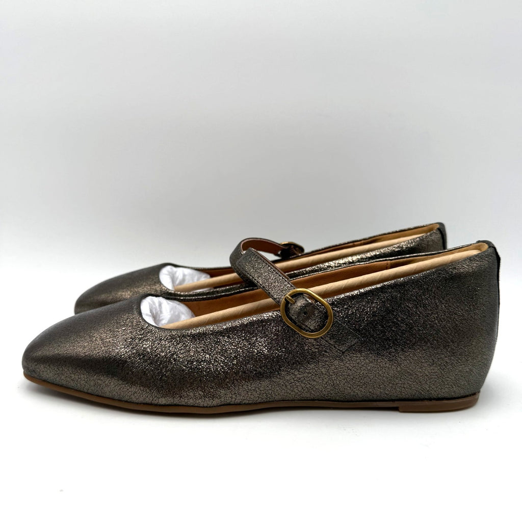 Sofft Womens Palma Mary Jane Flats Size 8.5 EU 39.5 Bronze Metallic Leather NIB