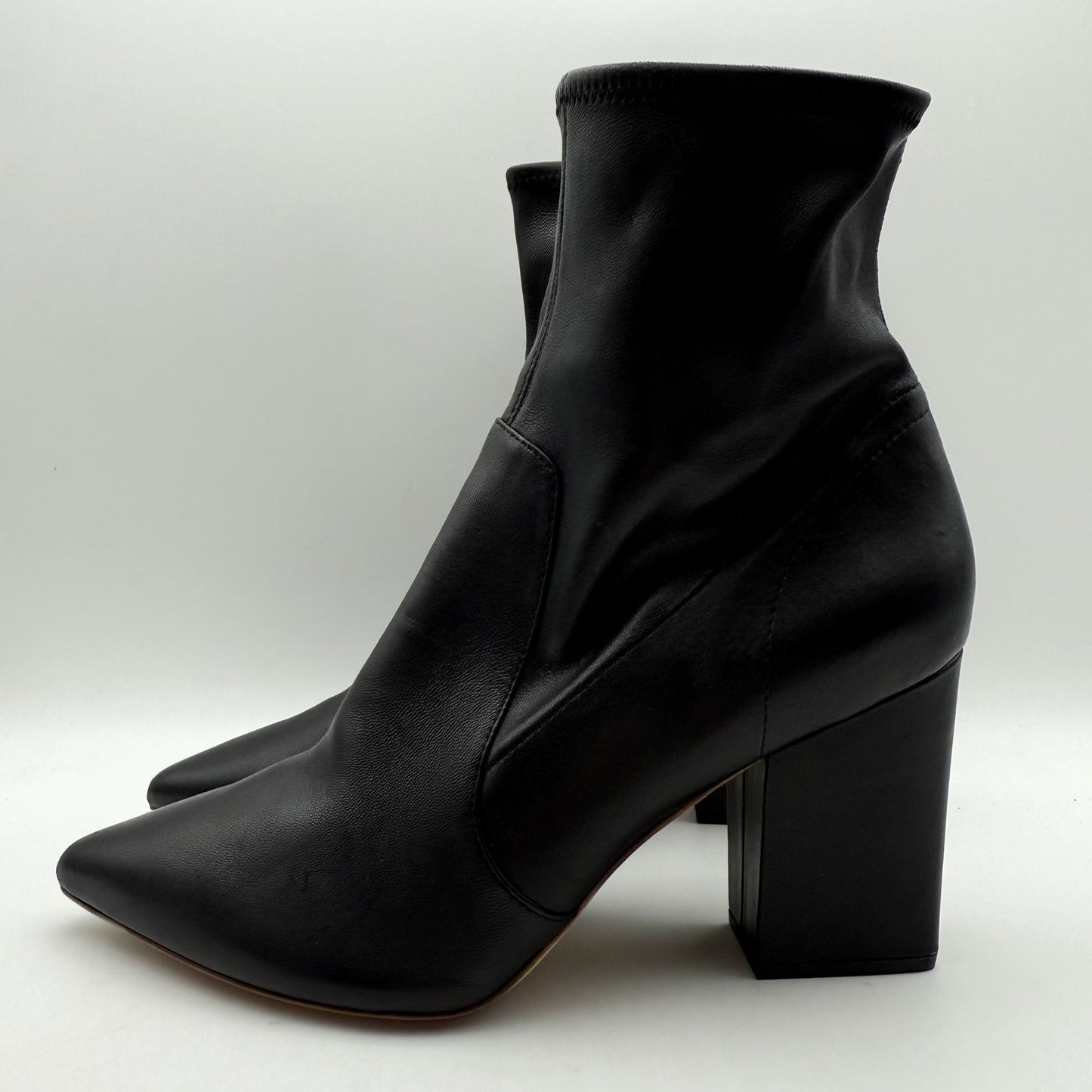 Loeffler Randall Womens Isla Slim Ankle Bootie US 11 Black Leather NWOB