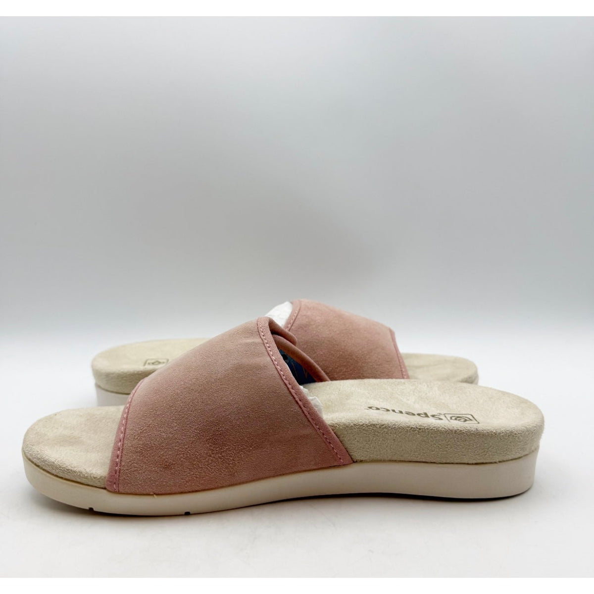 SPENCO Women's Charlotte Cloud Slide Sandals Size 6.5 Pink Coral Suede NIB
