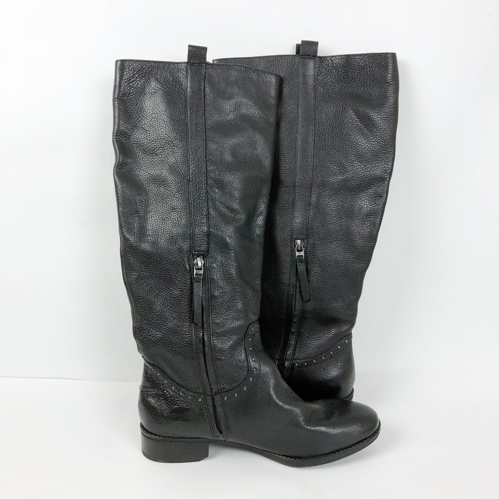 Sam Edelman Womens Prina 2 Knee High Boots 9.5 M WIDE CALF Black Leather NWOB
