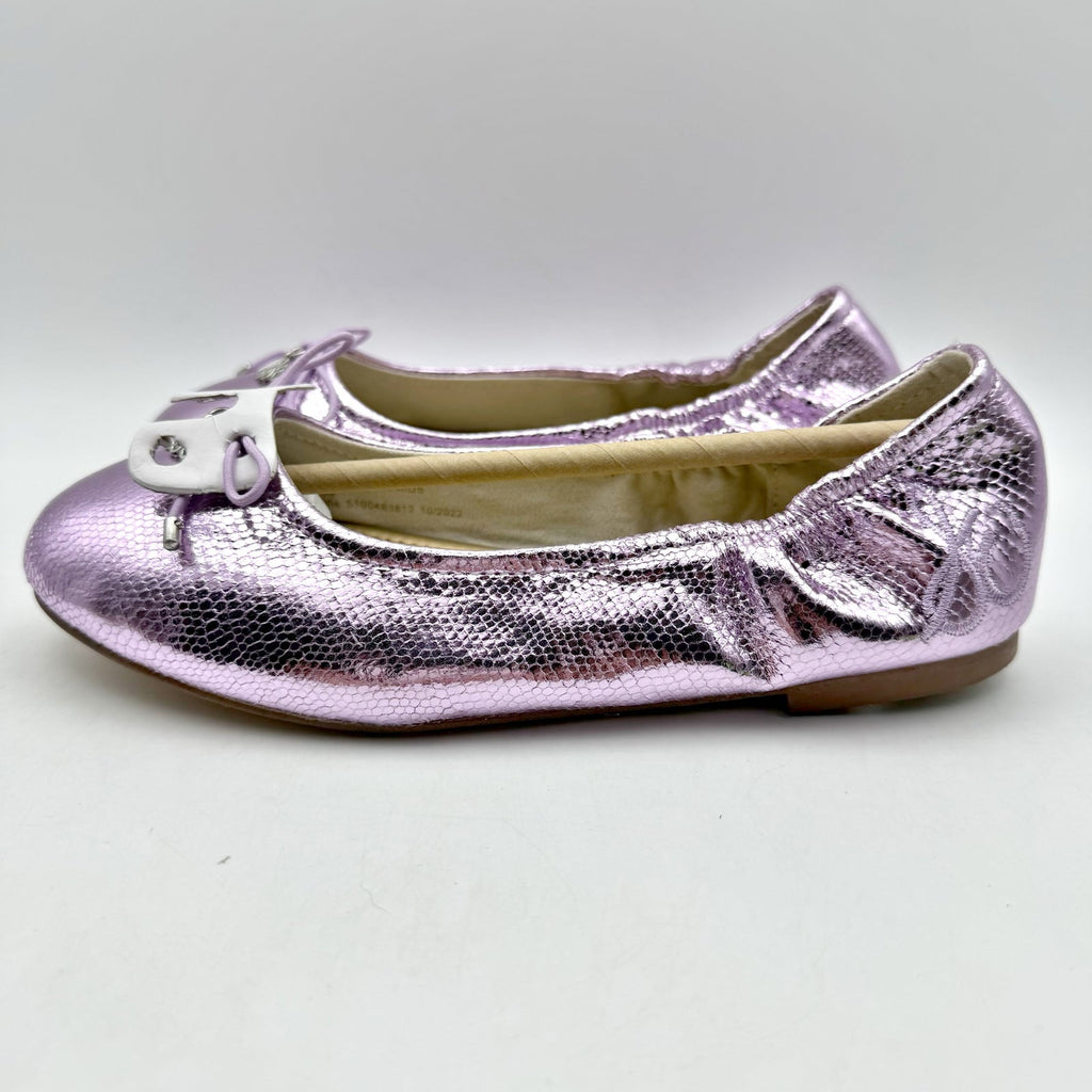 Sam Edelman Kids Felicia Ballet Flats Size 3 M EU 35 Lilac Metallic Leather NIB