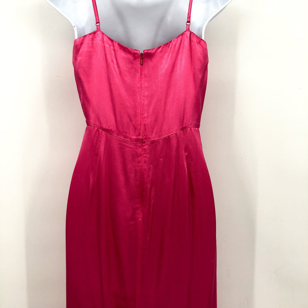 BARDOT Women's Zadie Midi Dress XS US 4 Raspberry Pink Satin Ruched NWT