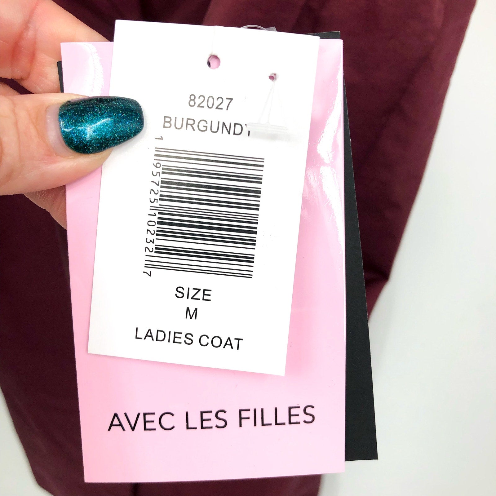 AVEC LES FILLES Womens Stretch Cotton Trench Coat Medium Burgundy Red Belted NWT