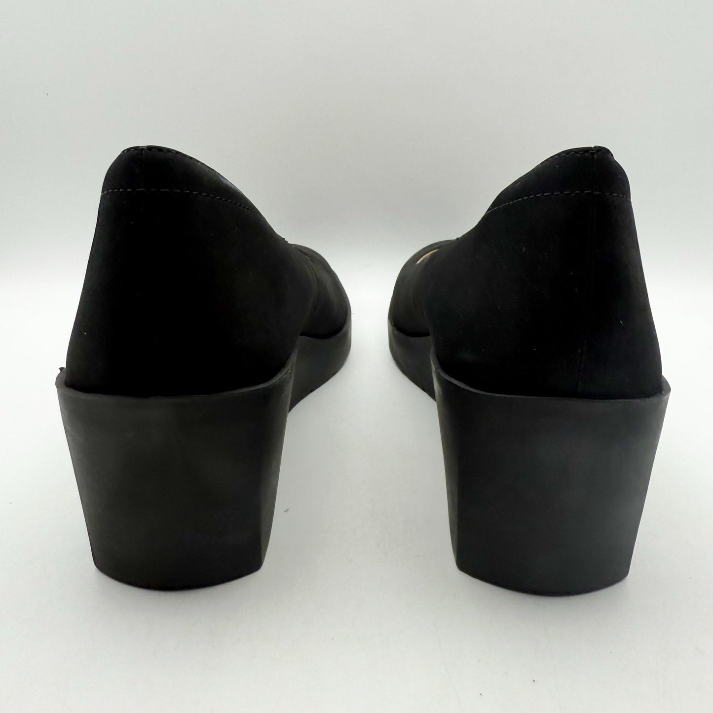 VIONIC Womens Sereno Wedge Heels US 10 M EU 41 Black Nubuck Leather NIB