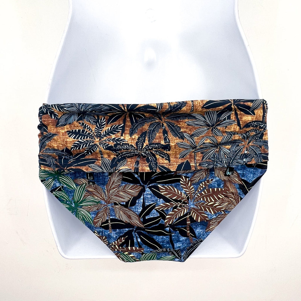 BLEU ROD BEATTIE By the Sea Sarong Hipster Bikini Bottom Size 6 Blue Gold NWT