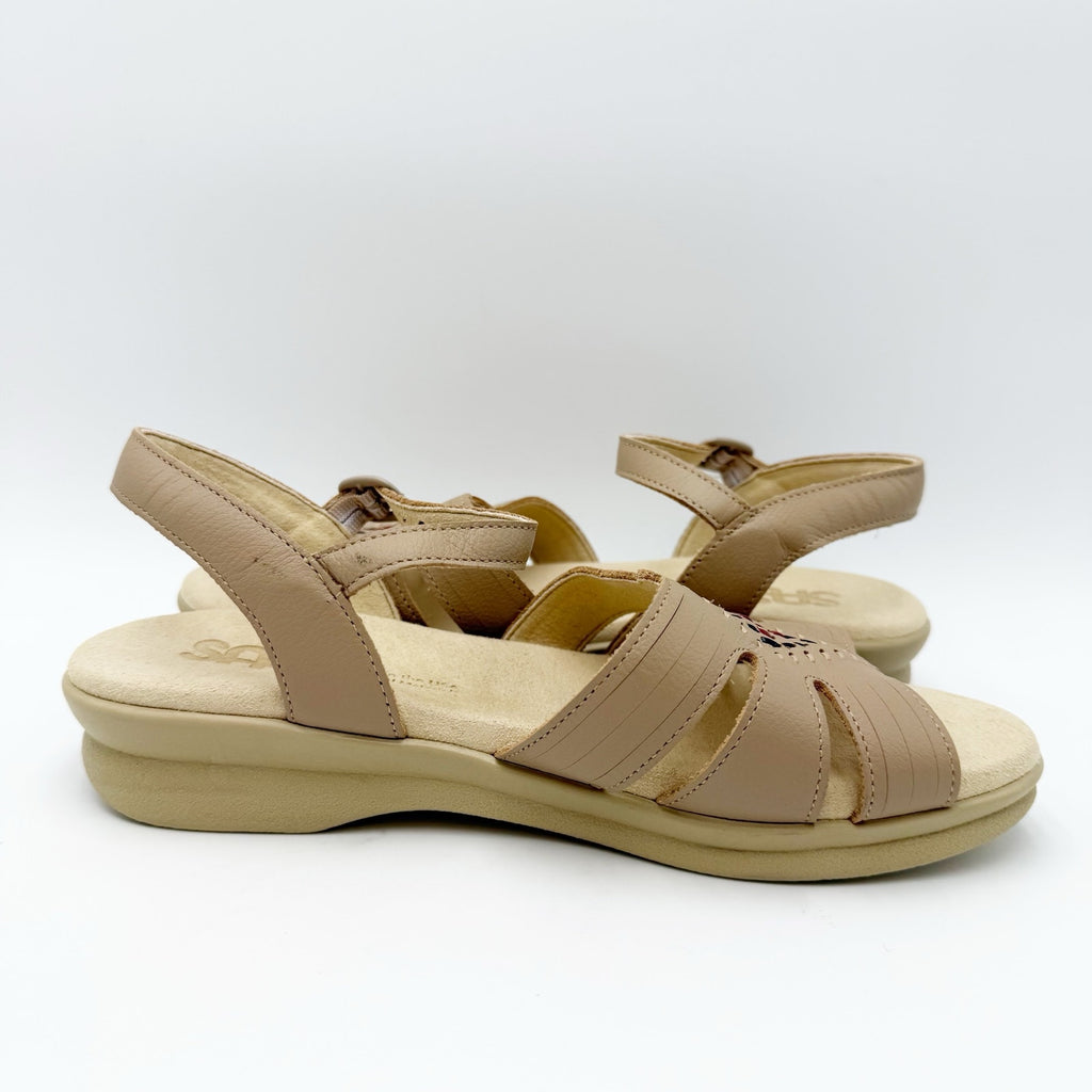 SAS Womens Huarache Sandals Size 7 NARROW Tan Leather Adjustable Strap NWOB