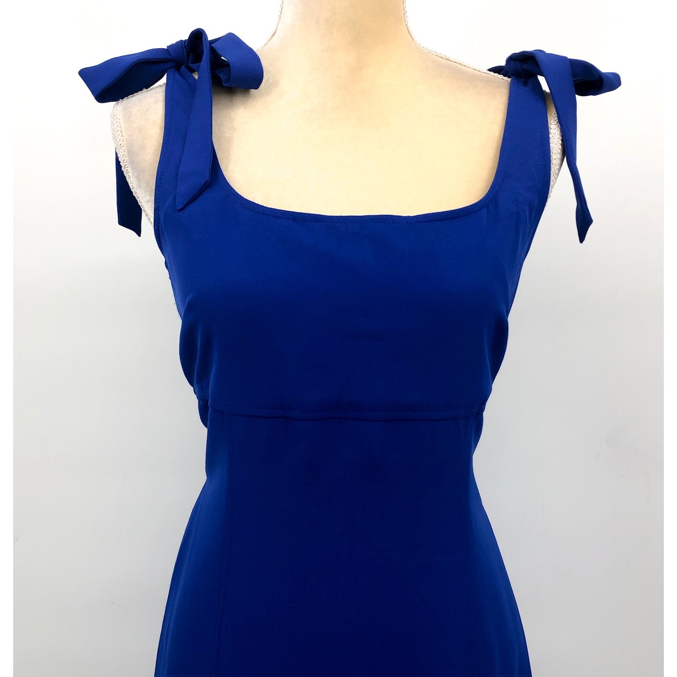 JULIA JORDAN Women's Shoulder Tie Ruffle Hem Sheath Dress Size 6 Royal Blue NWOT