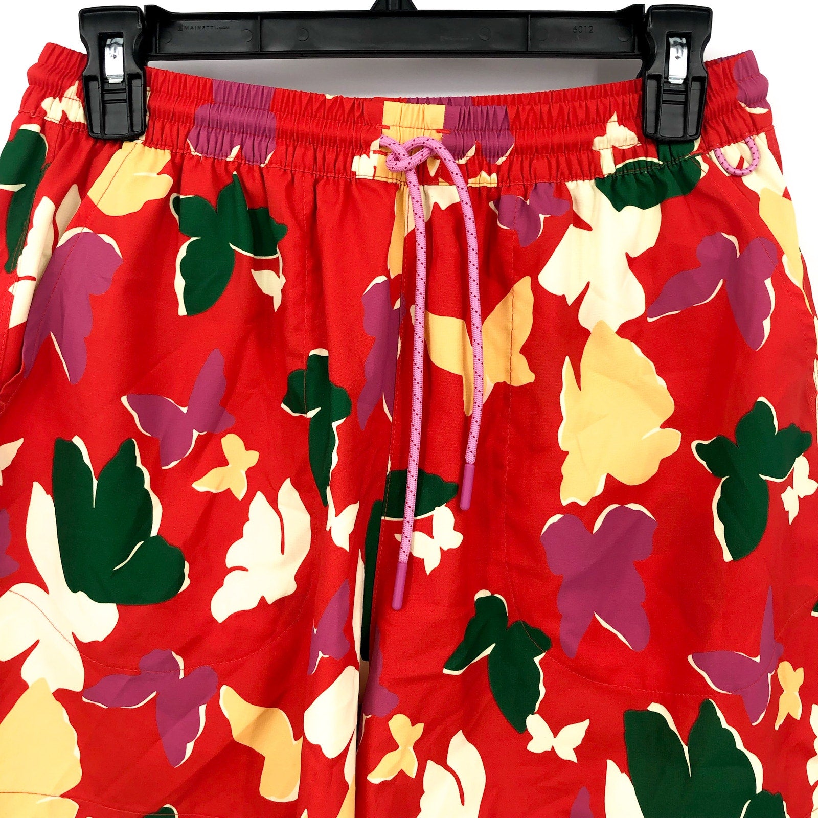 OUTDOOR VOICES Women SolarCool 5" Beach Shorts Small Red Butterfly Floral NWT