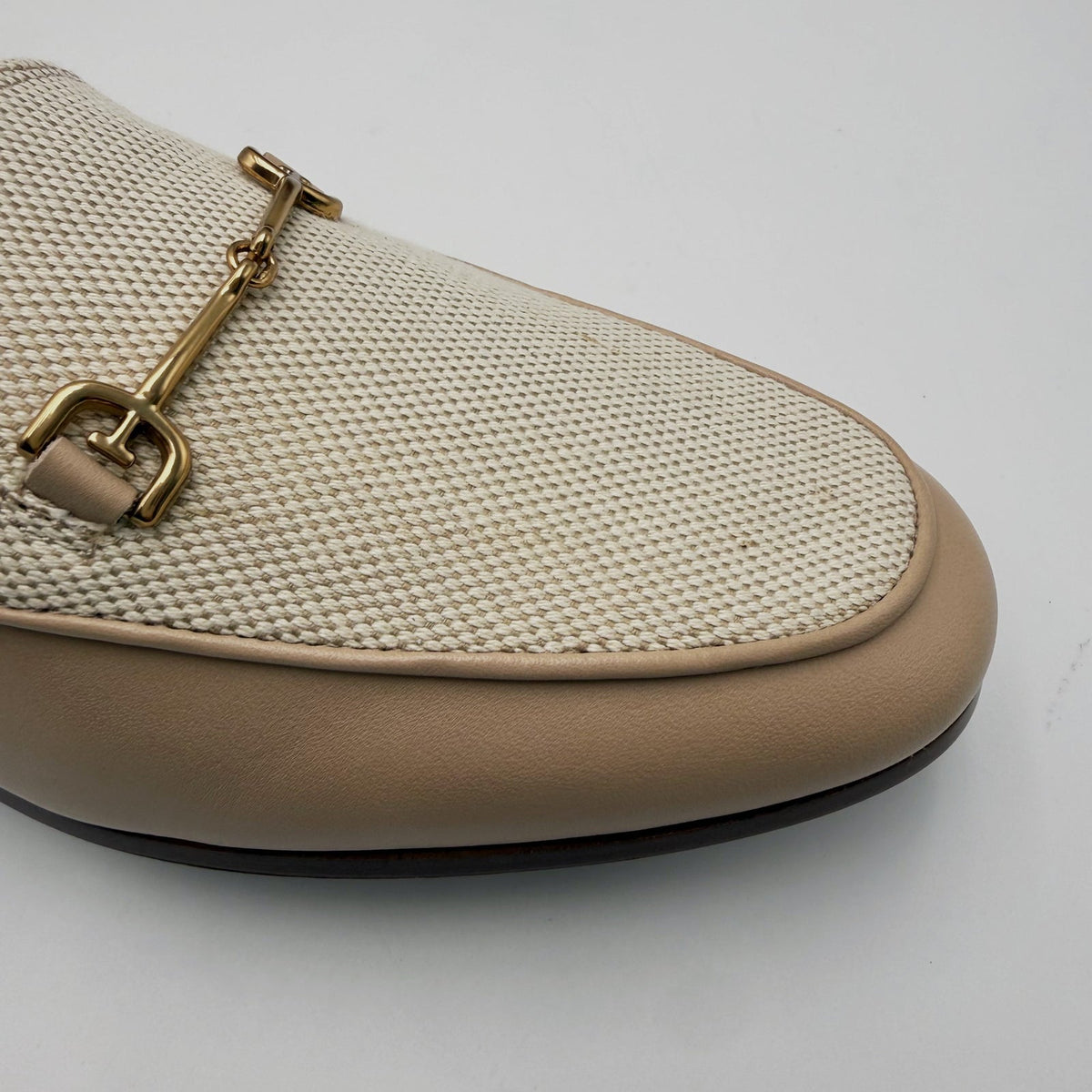 Sam Edelman Womens Loraine Bit Loafers Size 7.5 Beige Sand Canvas NWOB