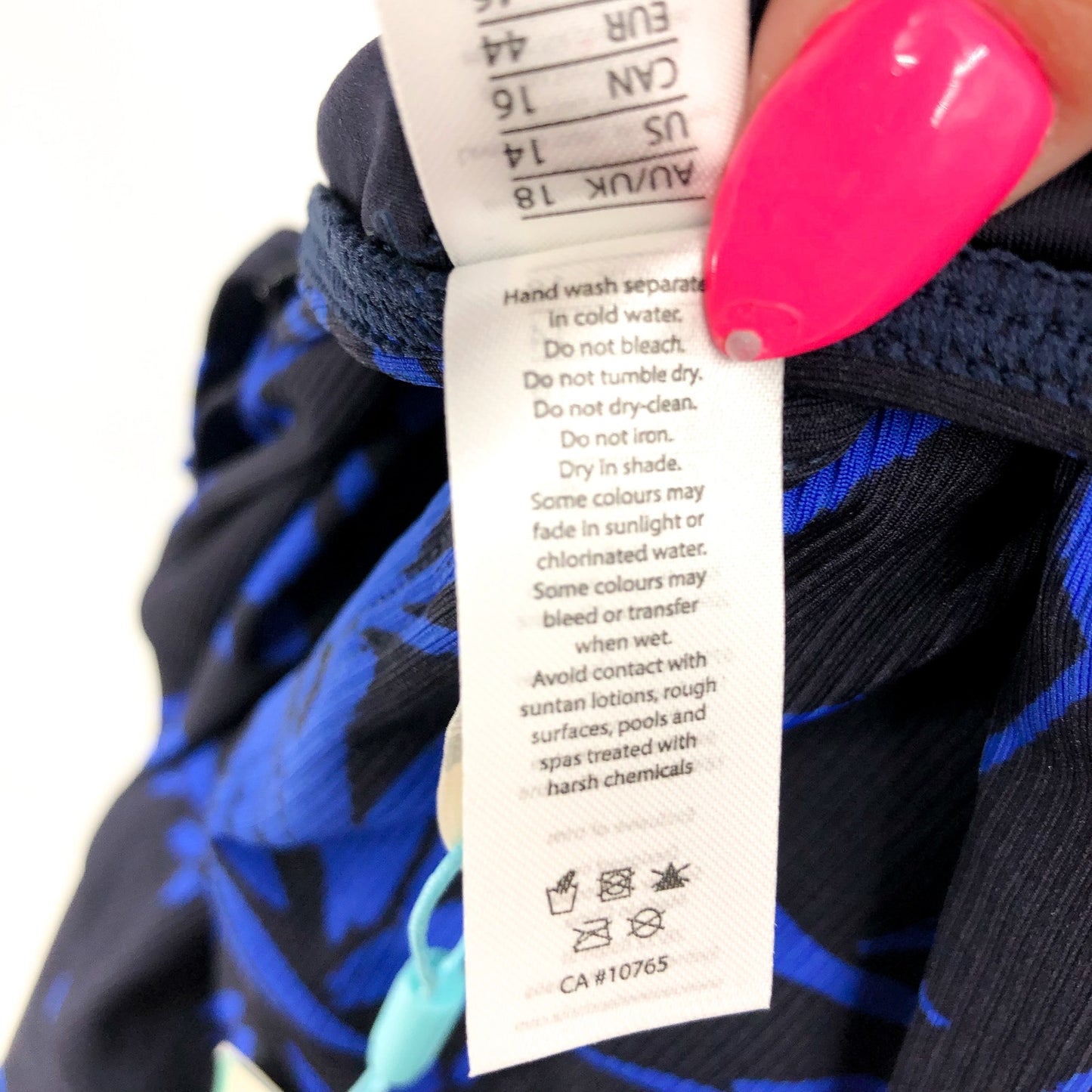 SEA LEVEL SWIM Tradewind Twist Front Tankini Top Size 14 Blue Black