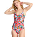 SUNSETS Womens Veronica One Piece Swimsuit Small Red Floral Hummingbird Cove NWT