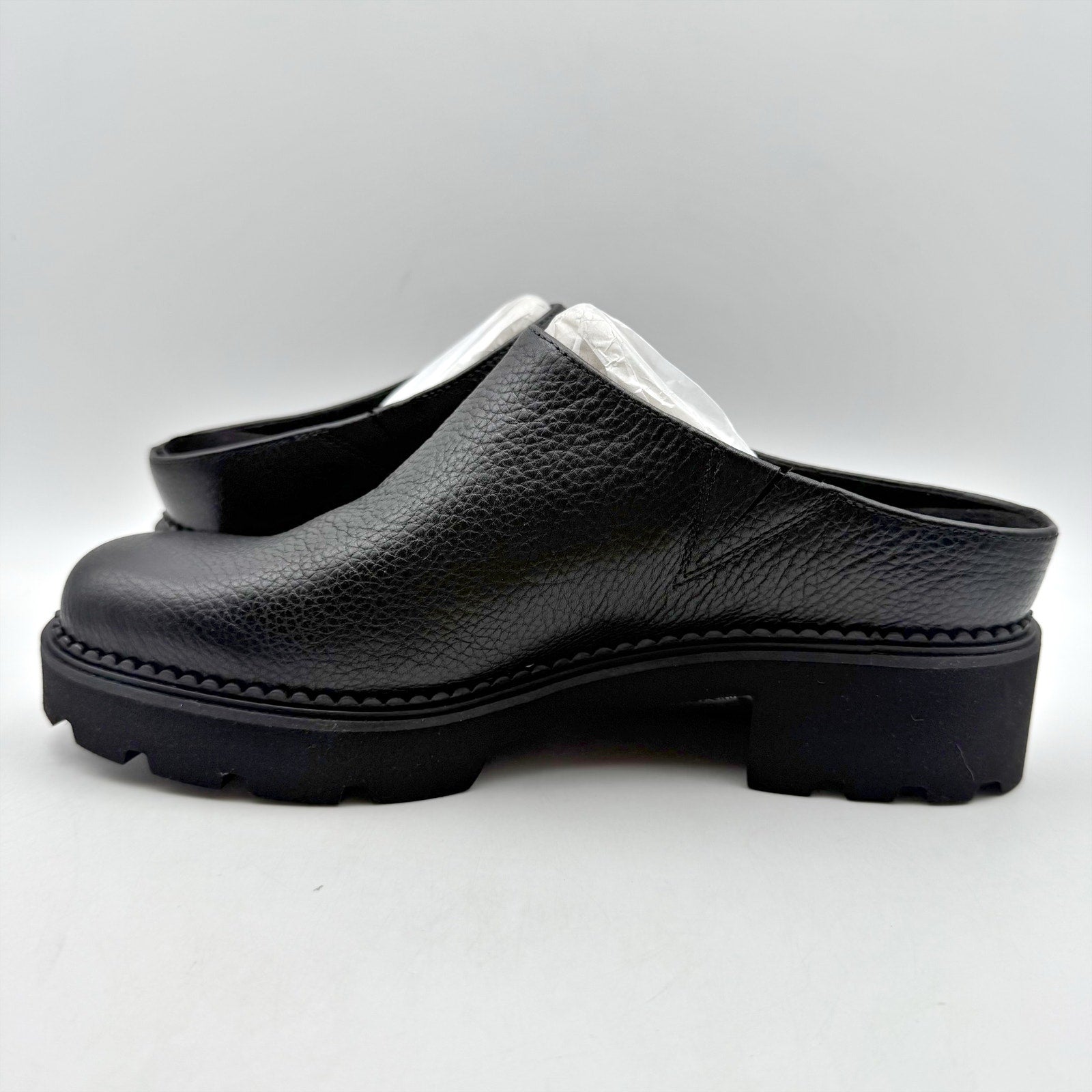 Vionic Womens Fairfax Clogs US 11M EU 42 Black Leather Slip On NIB