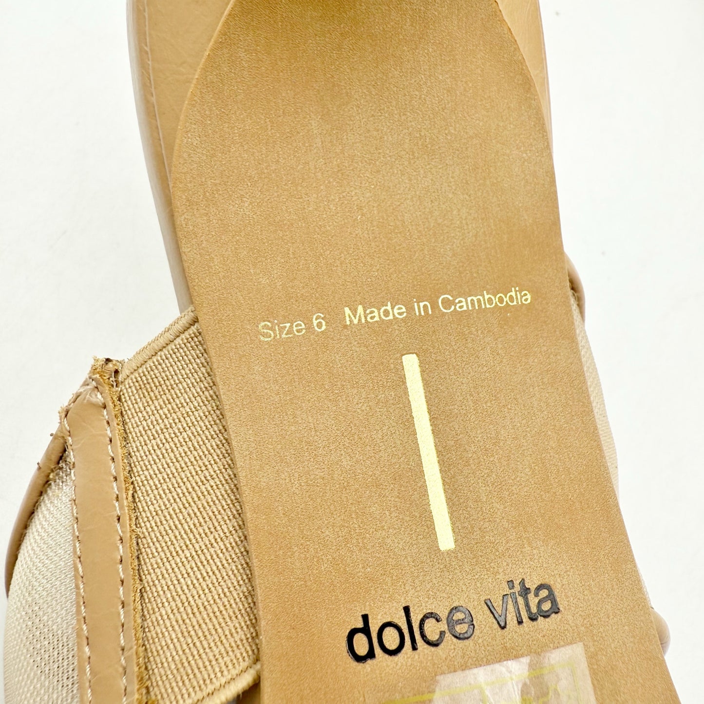 Dolce Vita Womens Gitel Heeled Sandals US 6 Light Tan Leather NIB