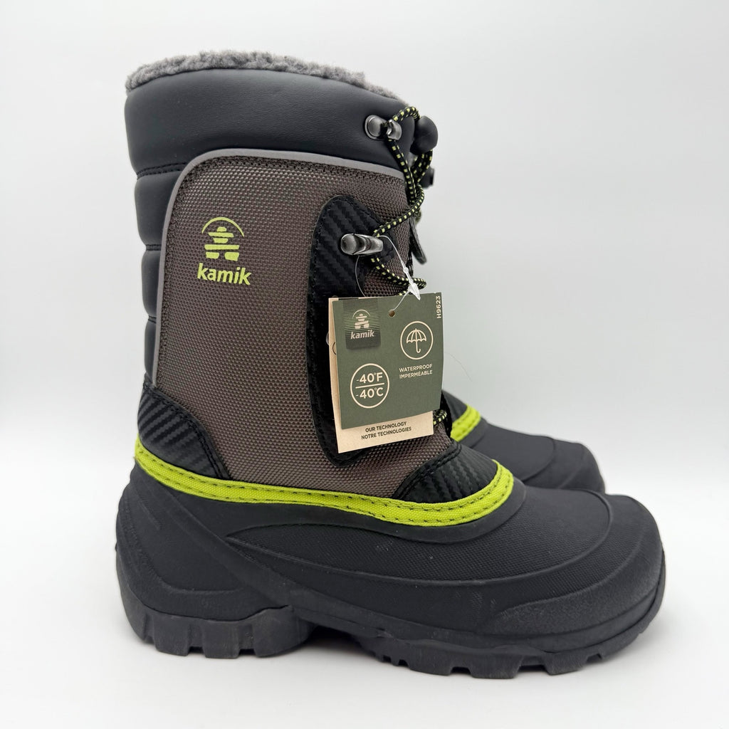 Kamik Kids Luke 3 Snow Boots US 4 EU 36 Charcoal Grey Waterproof Insulated NIB