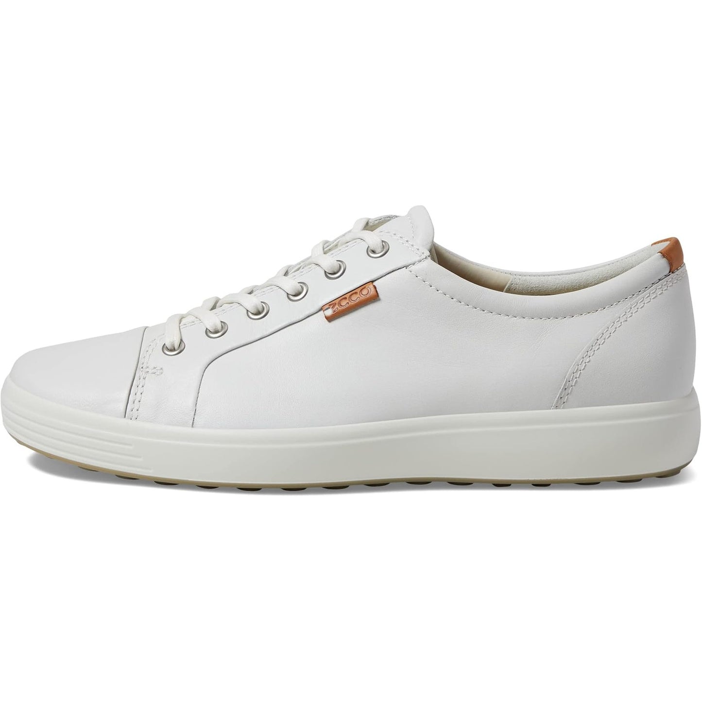 ECCO Mens Soft 7 Low Sneakers EU 44 US 10-10.5 White Leather Lace up NIB