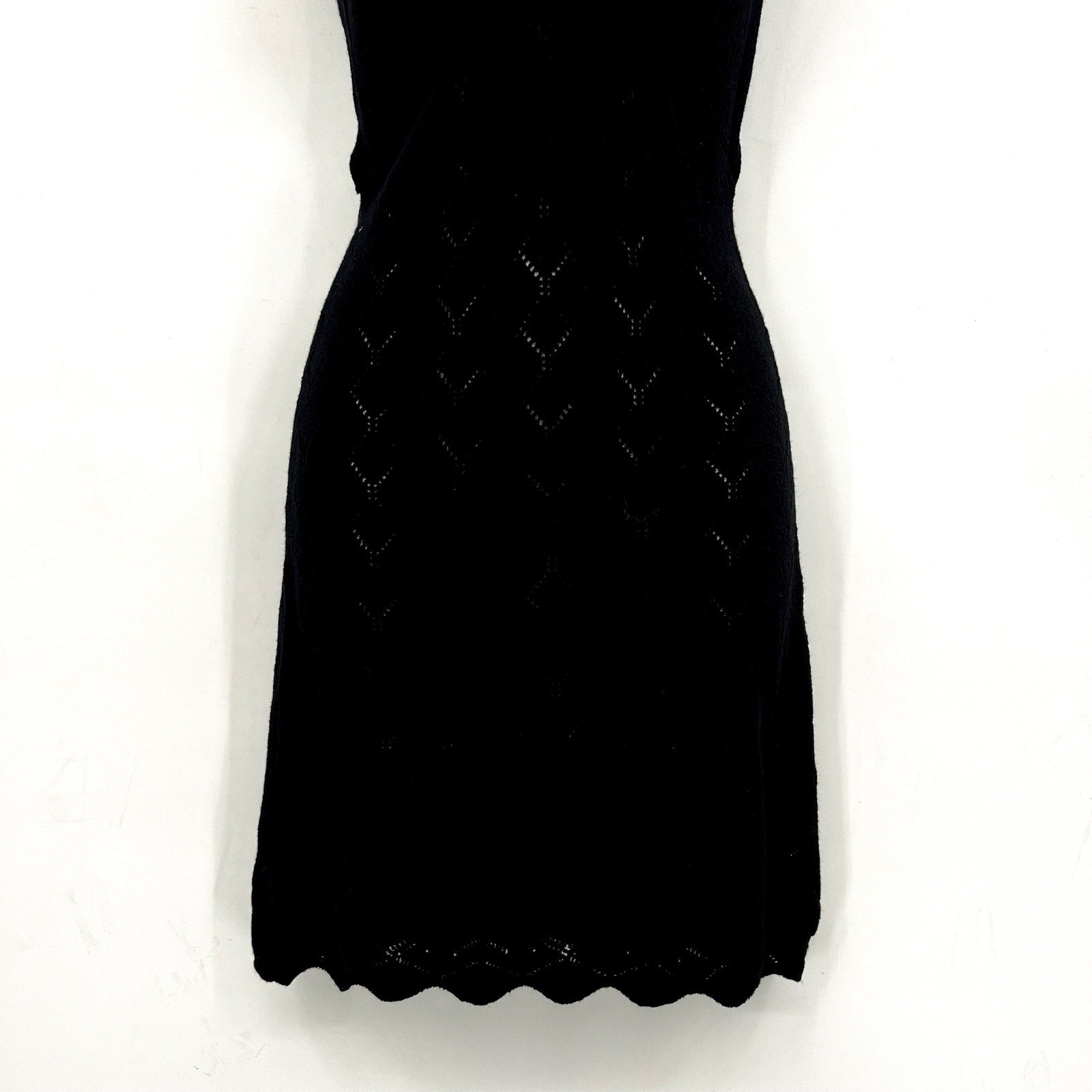 L*SPACE Women's Saffron Cover-Up Dress Small Medium Black Knit Cut Out NWT