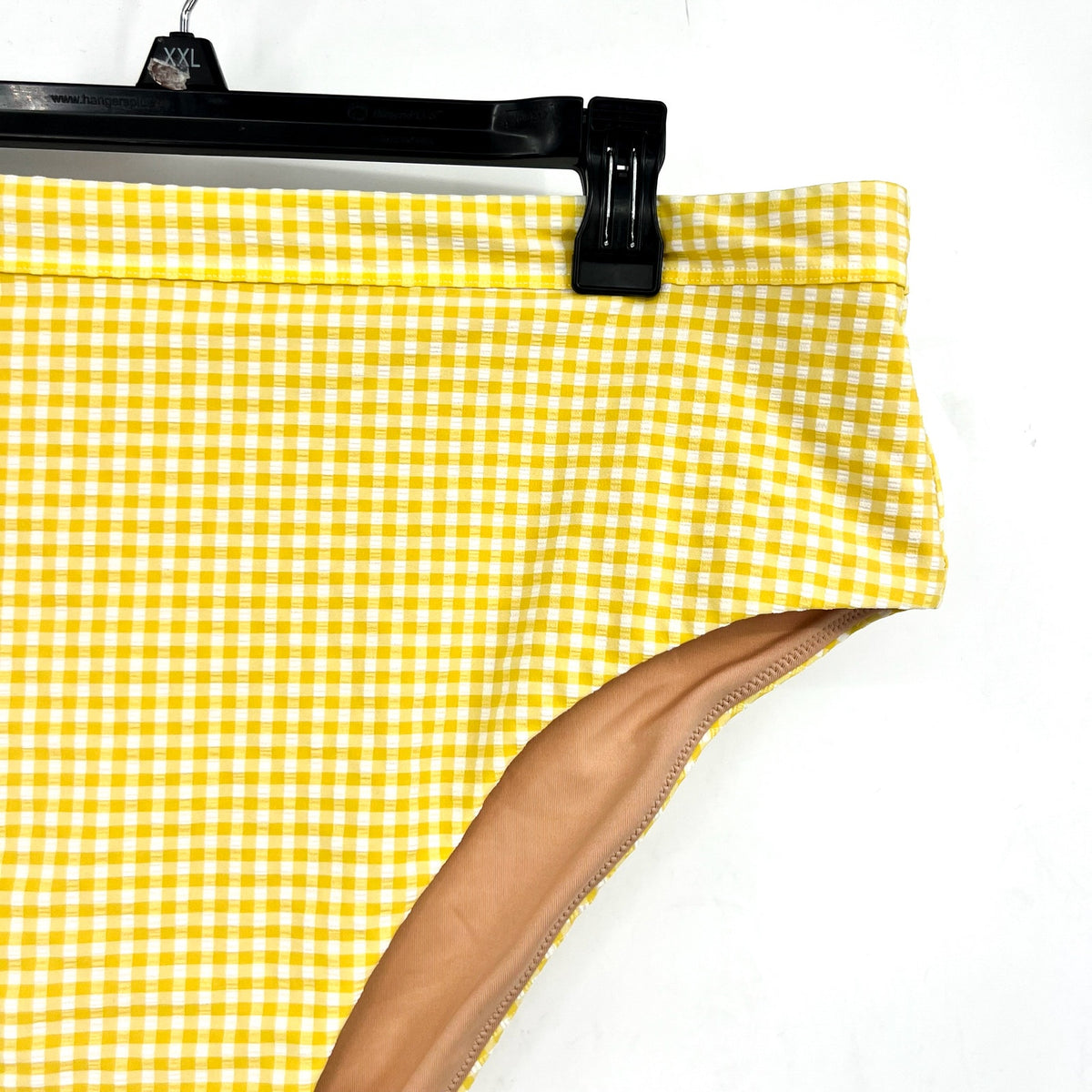 MADEWELL Prawn High-rise Bikini Bottom XL Yellow Chamomile Tea Seersucker NWT