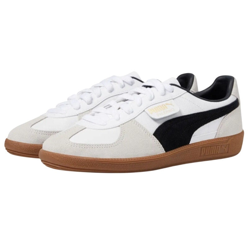 PUMA Womens Palermo Low Casual Sneakers Size 9.5 White Grey Black Leather NWOB