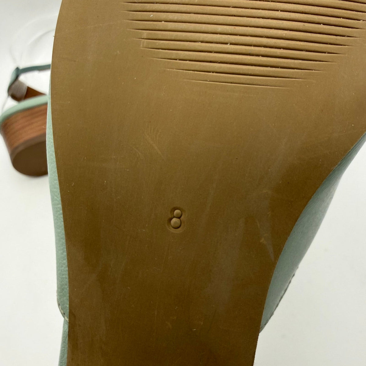 Coldwater Creek Womens Josie 2 Slingback Heels Size 8 WIDE Sea Green Leather NIB