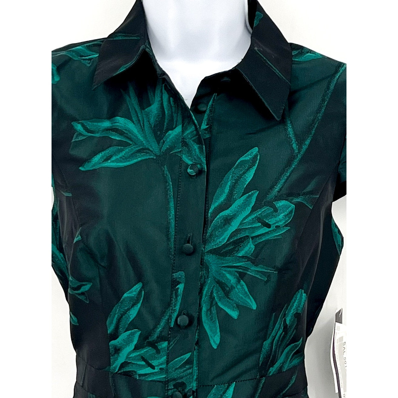 AIDAN BY AIDAN MATTOX Floral Jacquard Midi Dress Size 2 Green Cap Sleeve NWT
