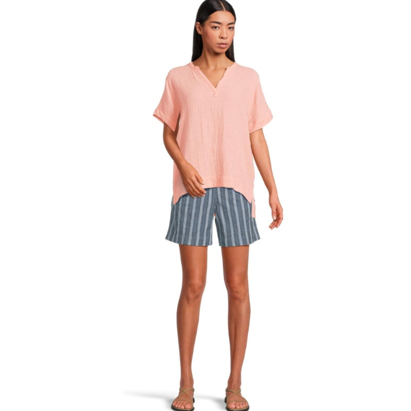 L.L. BEAN Women's Cloud Gauze Short Sleeve Shirt Medium Reg Coral Quartz NWT