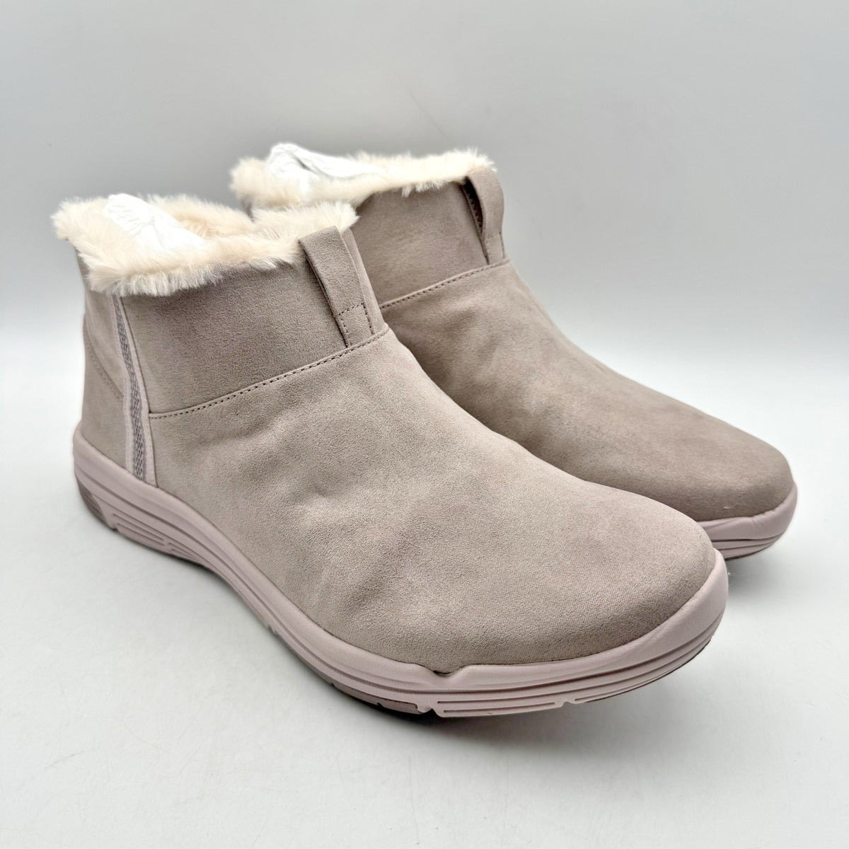 Ryka Womens Amber Ankle Boots Size 11 M EU 42 Pink Taupe Suede NIB