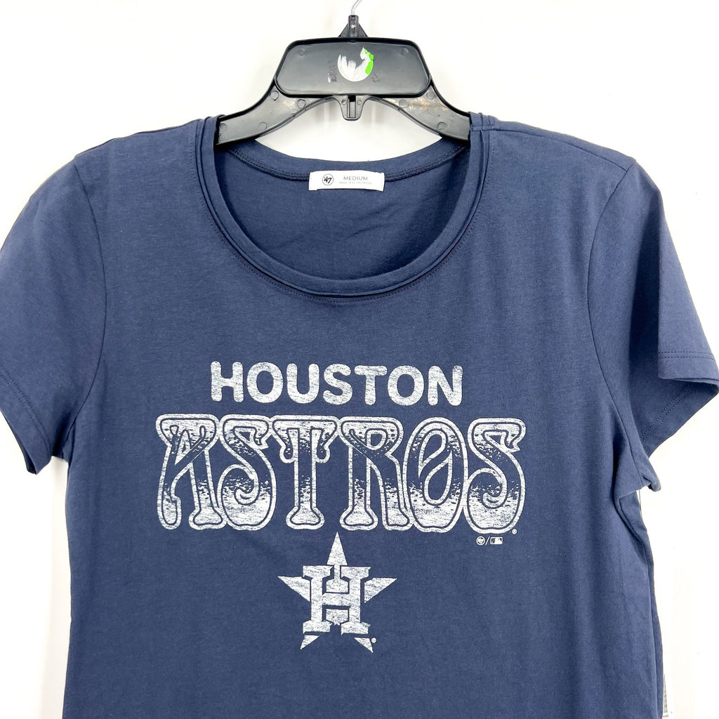 47 BRAND Women Houston Astros Graphic T-Shirt Medium Atlas Blue Short Sleeve NWT
