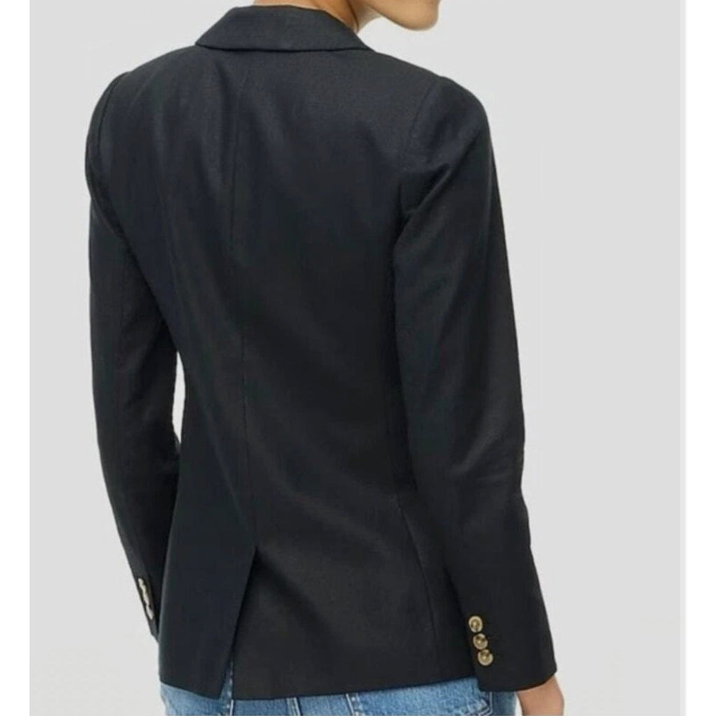 J.Crew Womens One-Button Holland Blazer Size 20 Black Linen-blend AL222 NWT