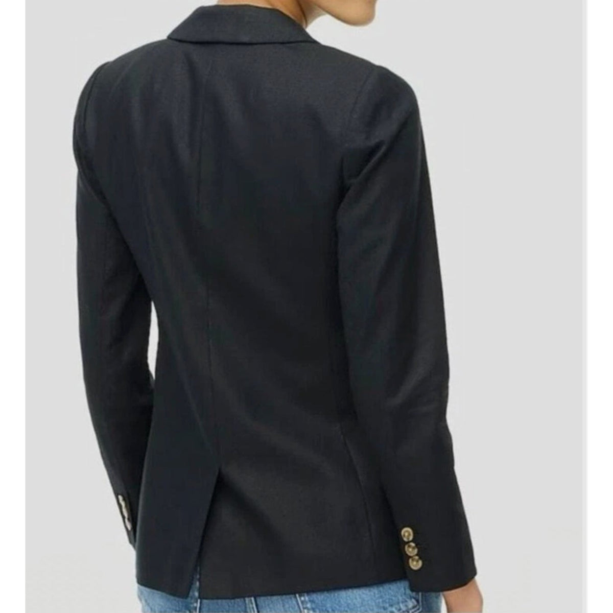J.Crew Womens One-Button Holland Blazer Size 20 Black Linen-blend AL222 NWT