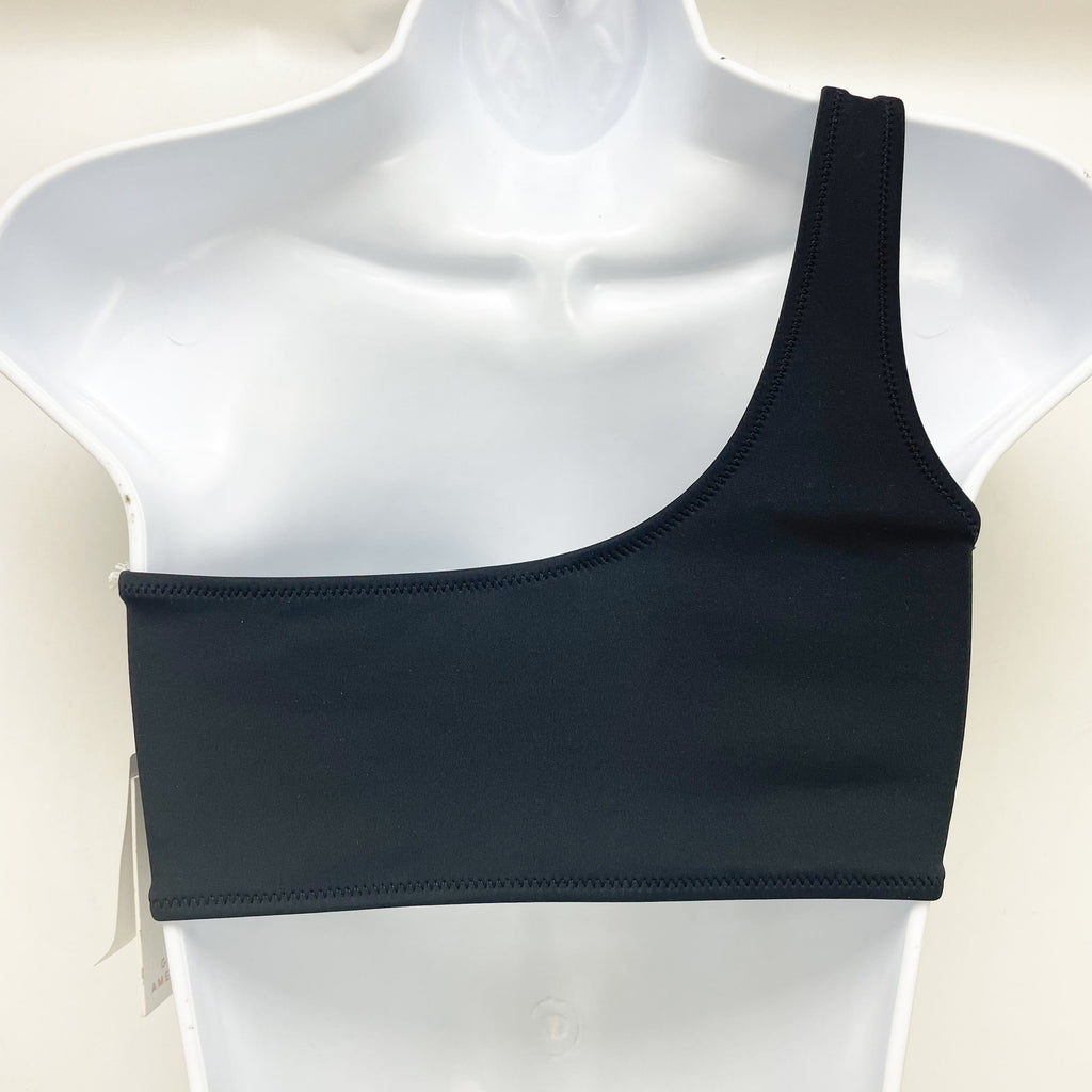 Good American Scuba Hot Shoulder Bikini Top Sz 6 US XXXL Swimwear Black NWT