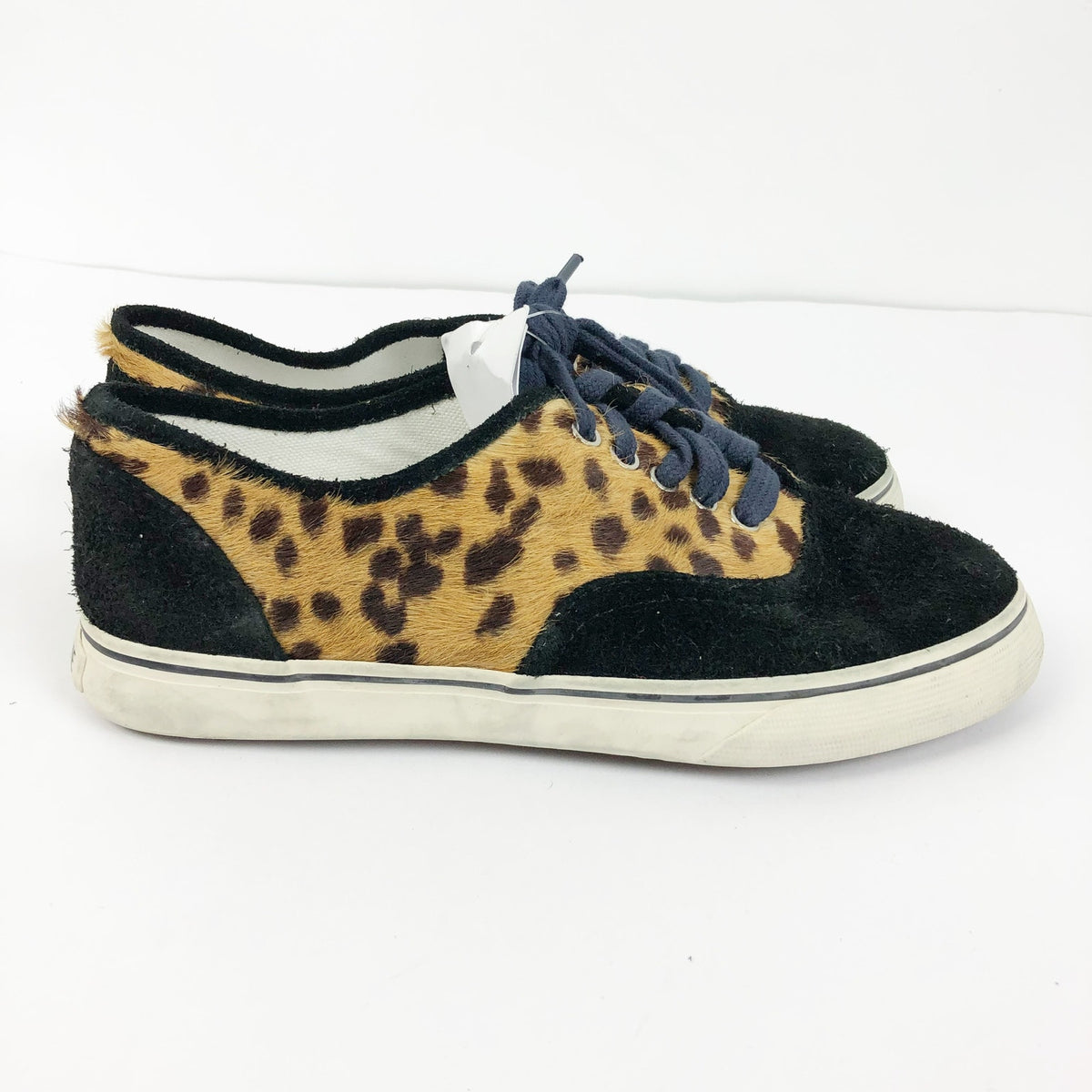 RE/DONE Womens 70s Low Skate Sneakers EU 40 US 9.5 Tan Leopard Calf Hair NWOB