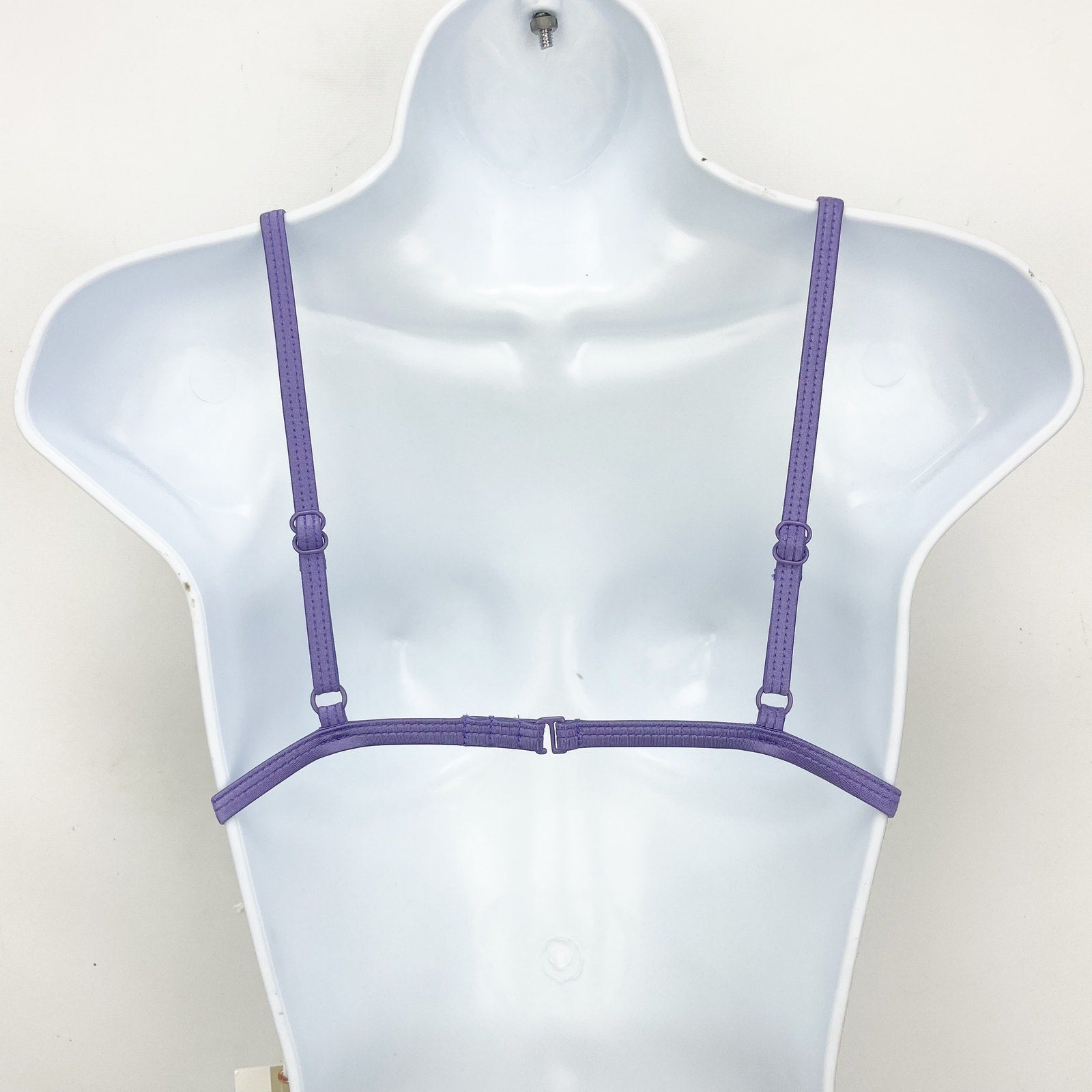 Good American Perfect Fit Triangle Bikini Top 2 M Swim Shine Lilac Purple NWT