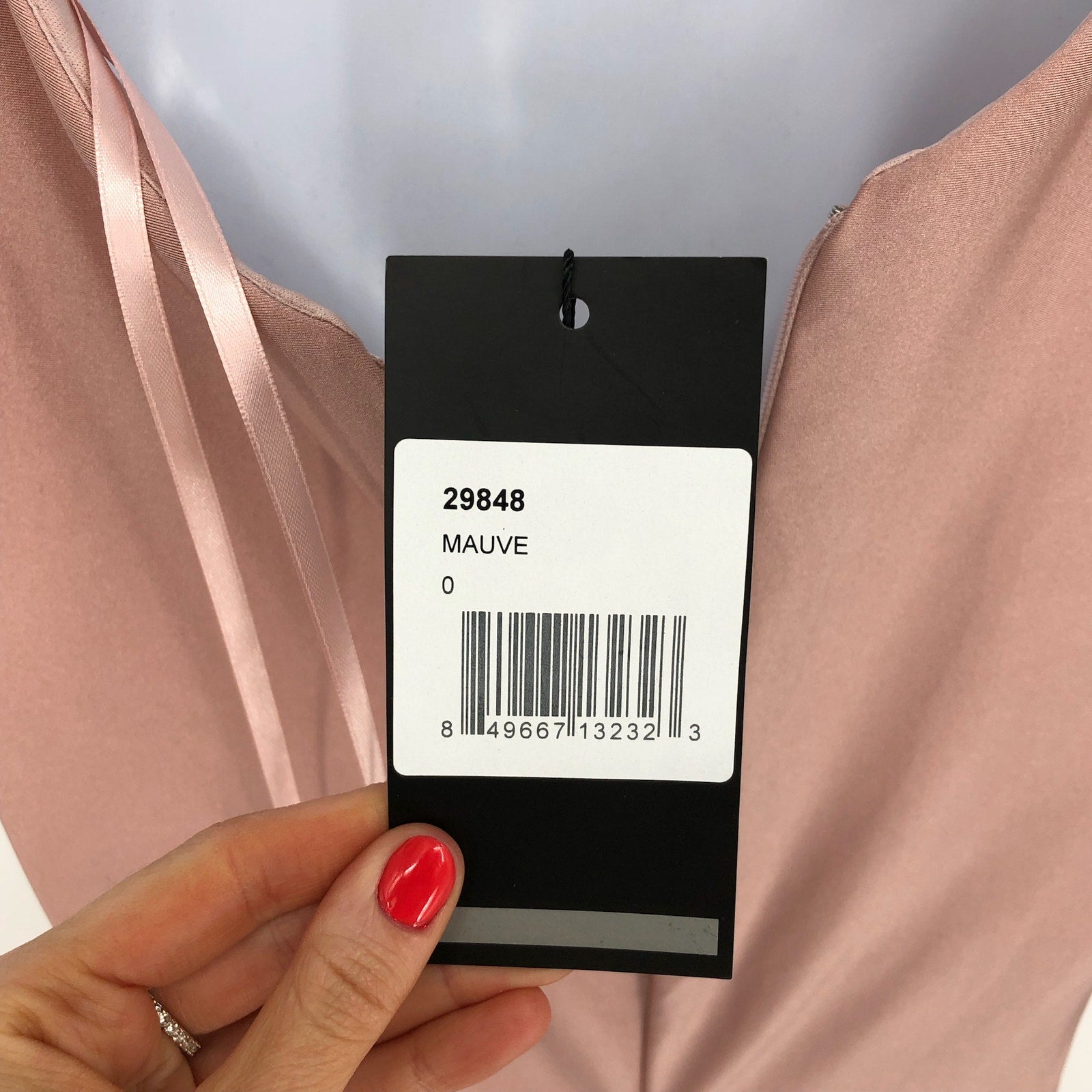 LA FEMME 29848 Jersey Long Gown 0 Pink Mauve Faux Wrap V Neck Prom Dress NWT