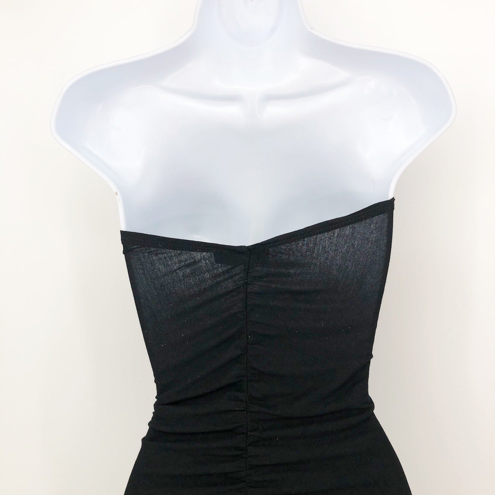 ASOS DESIGN Women's Cut Out High Slit Ruched Strapless Dress Black Size 8