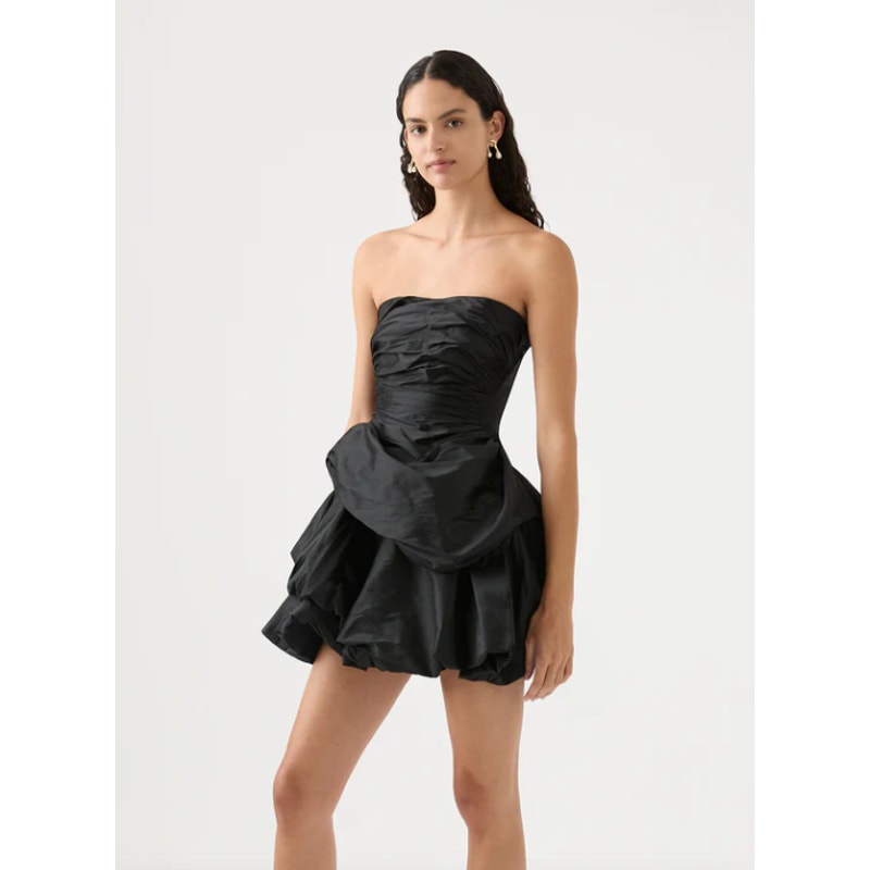 AJE Women's Daybreak Strapless Mini Dress Black Size 10 Sweetheart Neck NWT