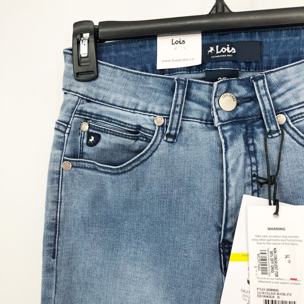 LOIS JEANS Women's Erika 7/8 Jeans Blue Size 25 US 0 High Waisted Skinny Leg NWT