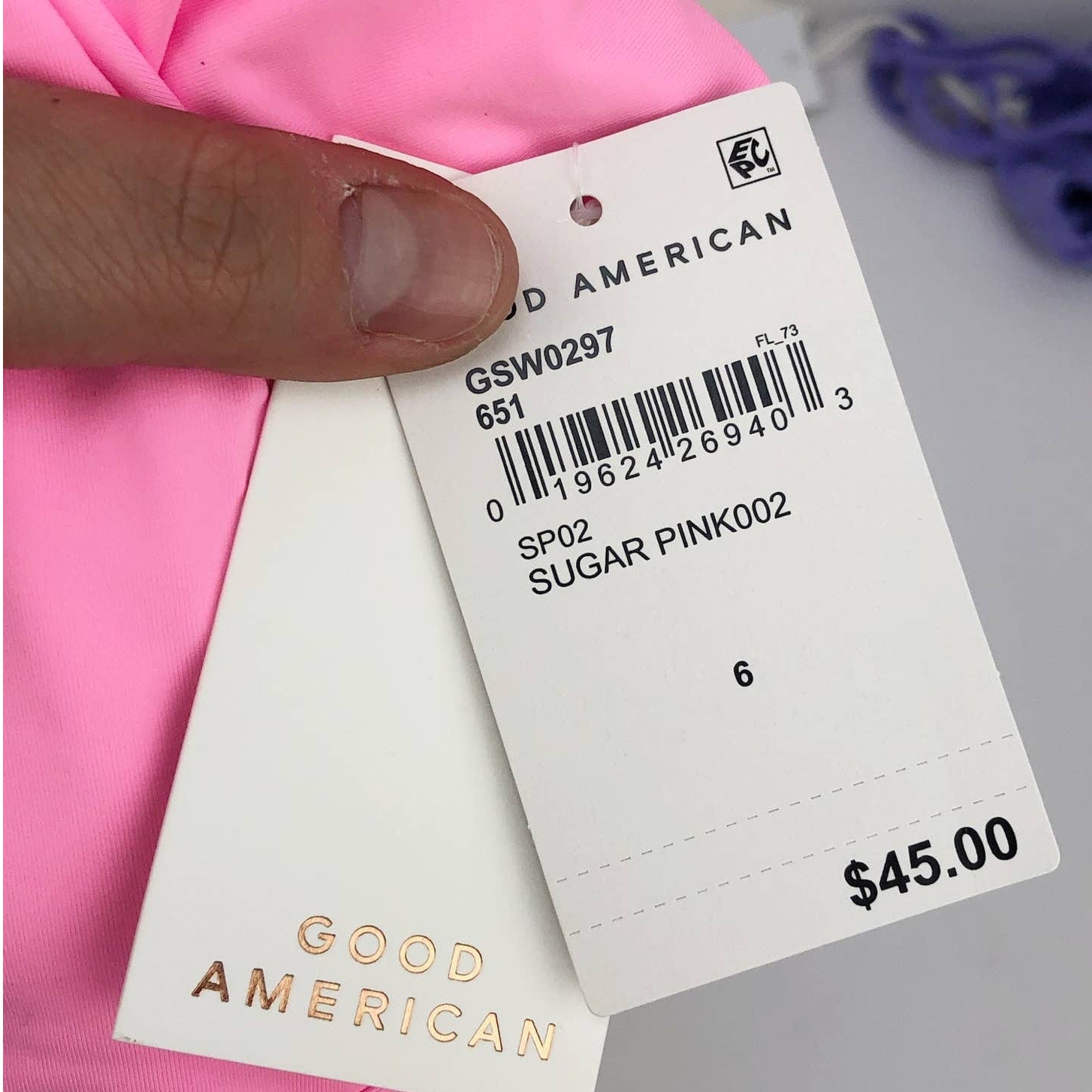 Good American Perfect Fit Bikini Bottoms Size 6 (3XL) Swimwear Sugar Pink NWT