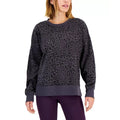 Ideology Womens Cheetah Print Sweatshirt XS Black Crew Neck NWT