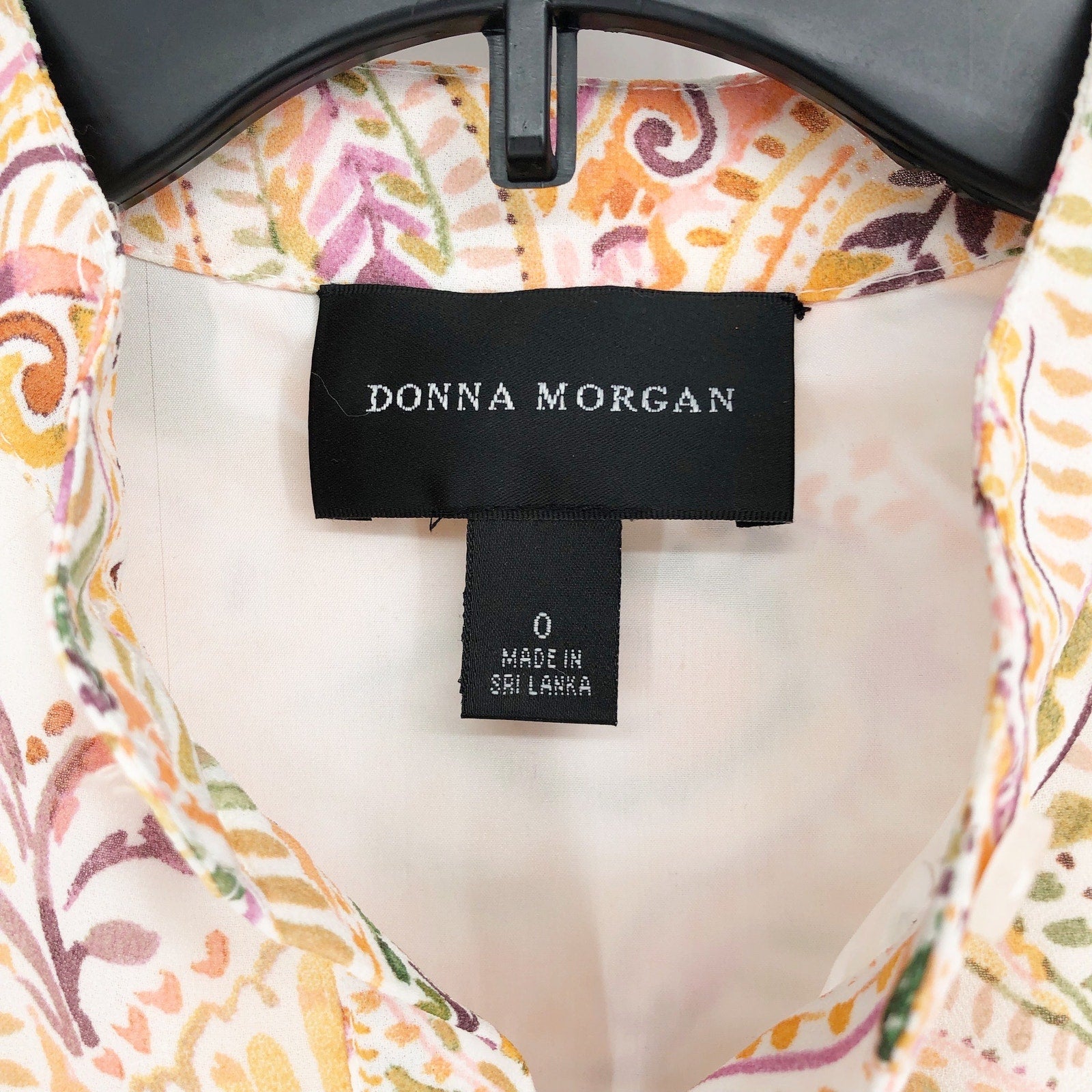 DONNA MORGAN Paisley Shirt Dress Size 0 Soft Yellow Long Sleeve Chiffon NWT