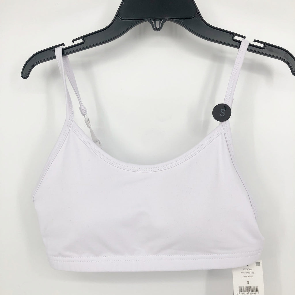 Cotton On Body Women Workout Yoga Crop Top Small White ScoopNeck Convertible NWT