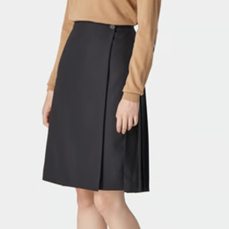 BURBERRY Women's Pleated Asymmetrical A-line Skirt Size 2 Black