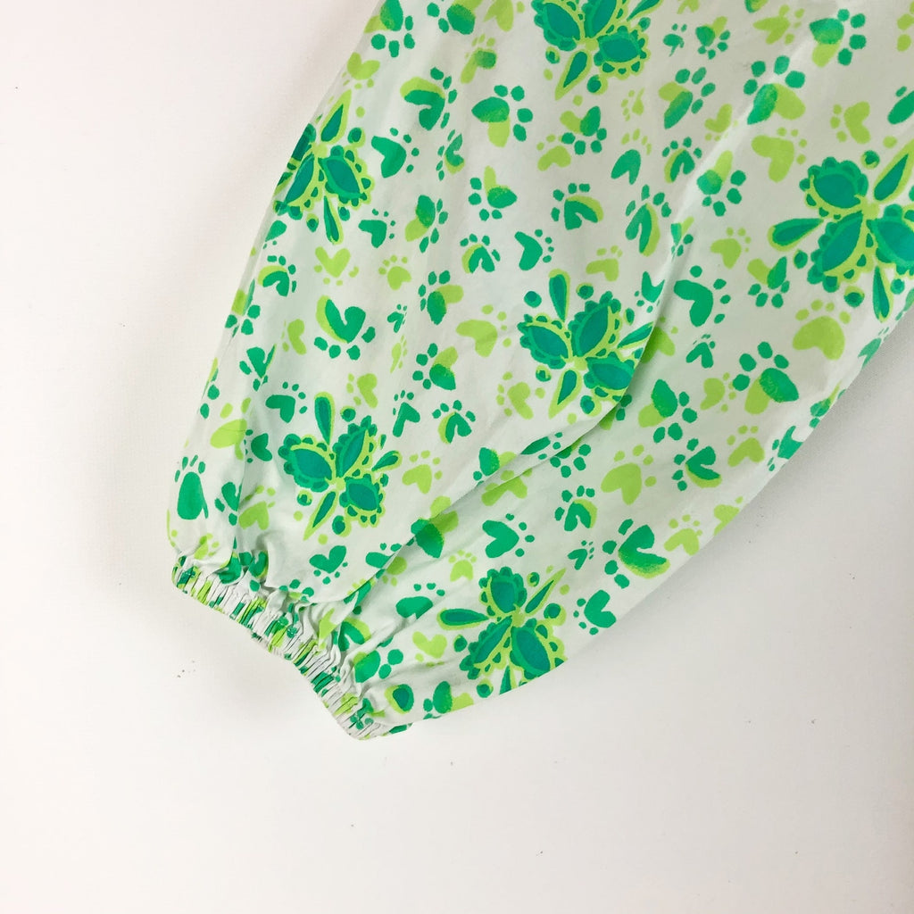 Lilly Pulitzer Womens Esteli Hybrid Dress Romper 4 Green White Puff Sleeve NWOT