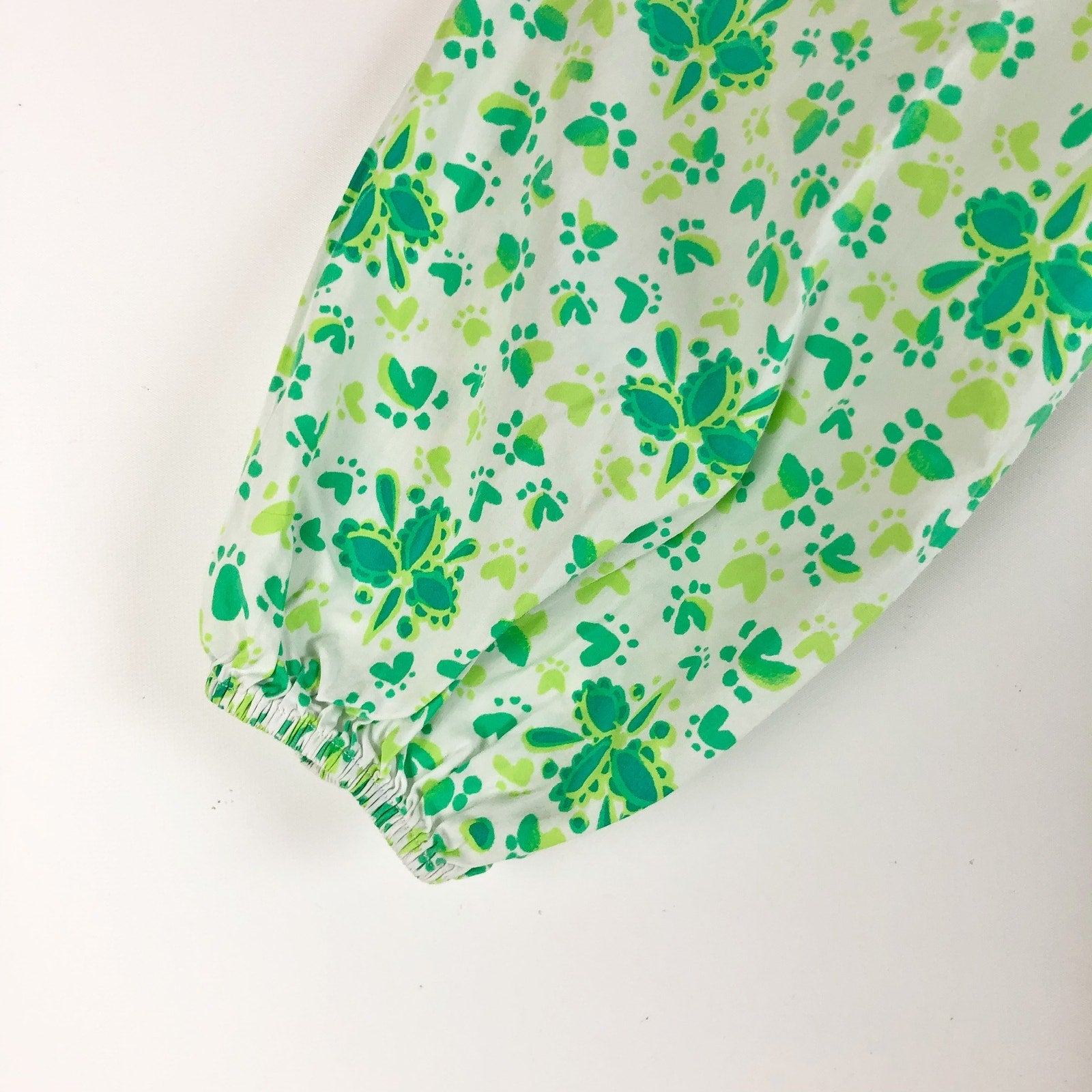 Lilly Pulitzer Womens Esteli Hybrid Dress Romper 4 Green White Puff Sleeve NWOT