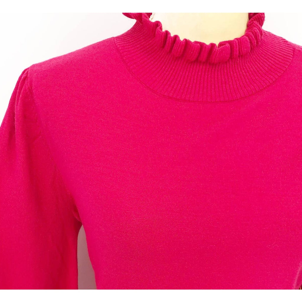 Cece Womens Sweater Knit Dress Large Rich Magenta Pink Long Sleeve NWT